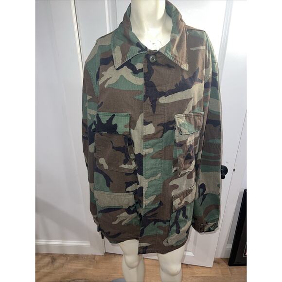 US Navy Camouflage Hot Weather Coat Jacket Size Large - Picture 1 of 5